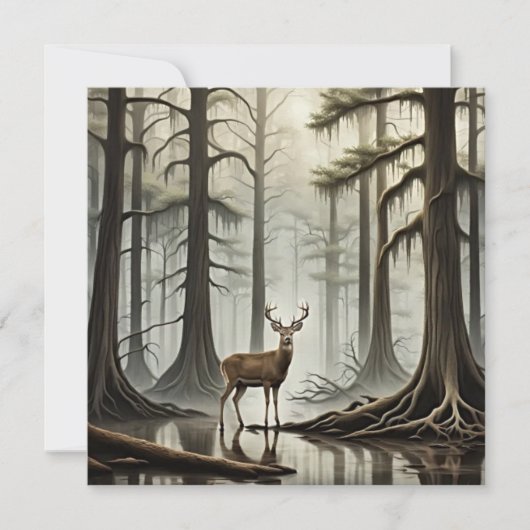 Bayou Deer Feestdagenkaart (Voorkant)