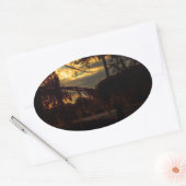 Bayou Sunset Reflection Ovale Sticker (Envelop)