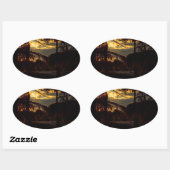 Bayou Sunset Reflection Ovale Sticker (Vel)