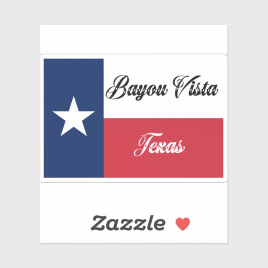 Bayou Vista TX-vlag Sticker (Vel)
