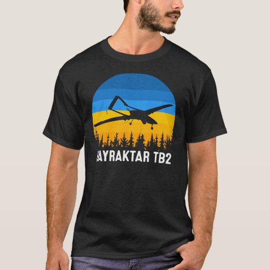 Bayraktar TB2 Turkse drone ondersteunt Oekraïense T-shirt (Voorkant)