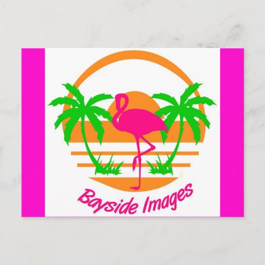BAYSIDE AFBEELDINGEN PINK FLAMINGO POST CARD BRIEFKAART (Voorkant)