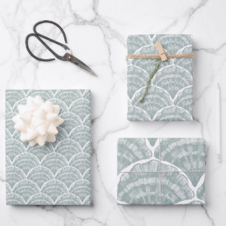 Bayside Scallop Clam Shell in zeegroene tint Inpakpapier Vel