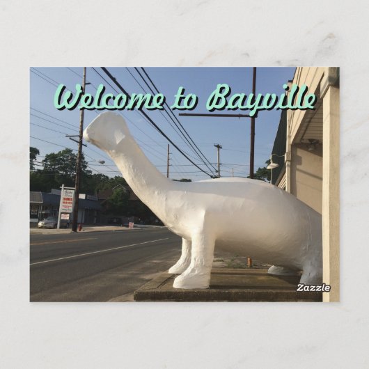 Bayville Route 9 Dinosaur Briefkaart (Achterkant)