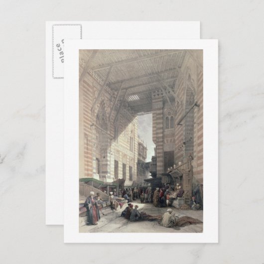Bazaar van de zijderupsentelers in Caïro uit "Egyp Briefkaart (Voorkant / Achterkant)
