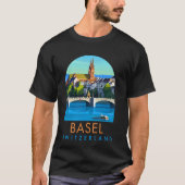 Bazel Reizen Vakantie Souvenir Bazel Zwemmen T-shirt (Voorkant)