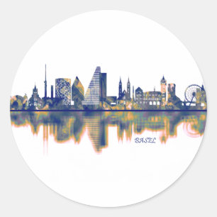 Bazel Skyline Ronde Sticker