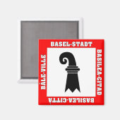 Bazel Stad Zwitserland Vlag Magneet (Voorkant / Achterkant)