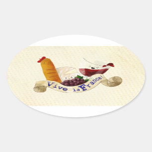 Bazel van de Franse Verdragen Ovale Sticker