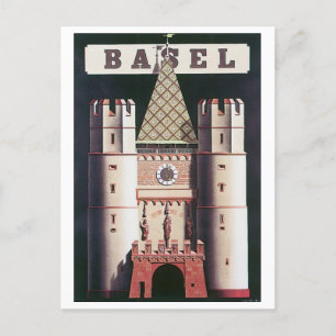 Bazel Vintage Travel Poster Briefkaart