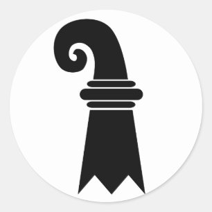 Bazel, vlag Zwitserland Ronde Sticker