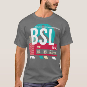Bazel Zwitserland BSL Airport Code Bagage Label T-shirt