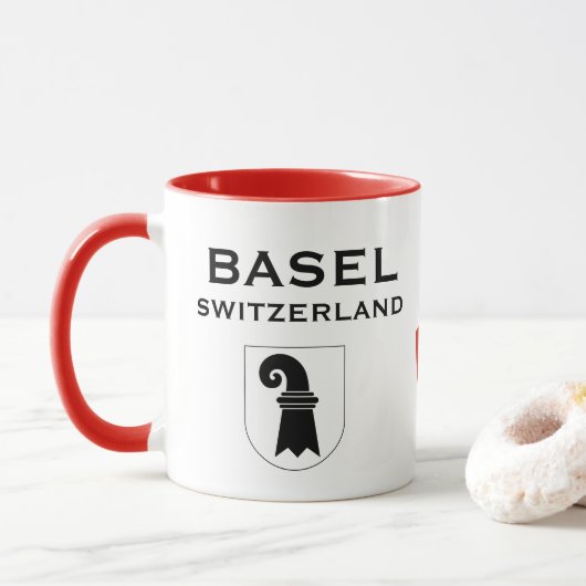 Bazel Zwitserland Crest Coffee Mok (Met donut)