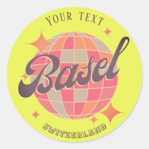 Bazel Zwitserland Grüezi kleurrijke partij grüzi Ronde Sticker