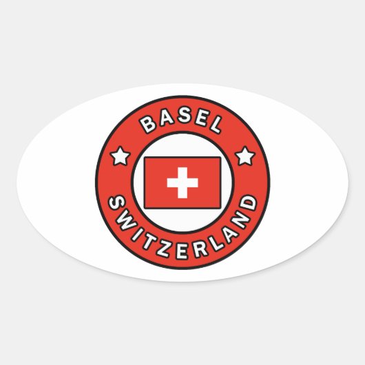 Bazel Zwitserland Ovale Sticker (Voorkant)