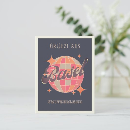 Bazel Zwitserland Schweiz stad Grüezi groeten Briefkaart (Staand voorkant)