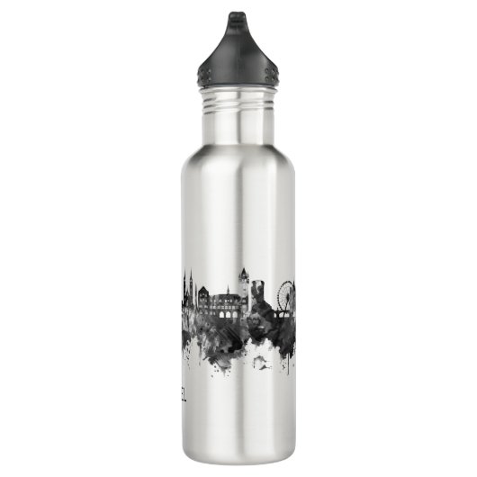 Bazel Zwitserland Skyline BW Waterfles (Rechts)