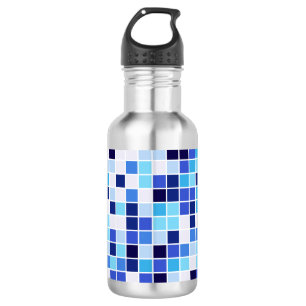 Bazentegels, Blauwe Mozaïektegels, Geometrisch Pat Waterfles