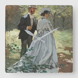 Bazille en Camille (1865) van Claude Monet Vierkante Klok