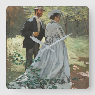 Bazille en Camille (1865) van Claude Monet Vierkante Klok