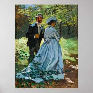 Bazille en Camille door Claude Monet Poster