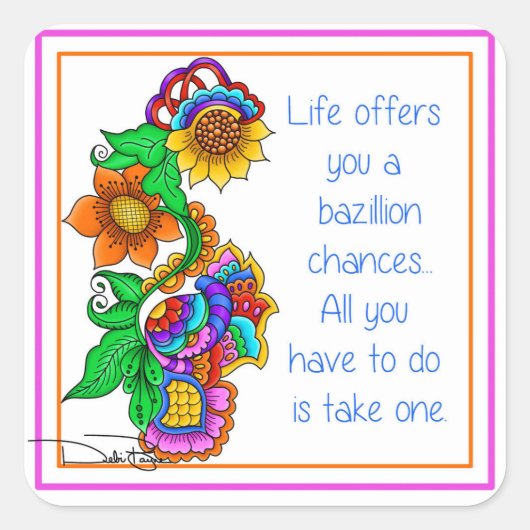 Bazillion Chances Vierkante Sticker (Voorkant)