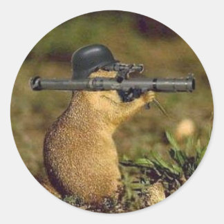 Bazooka Gopher Ronde Sticker