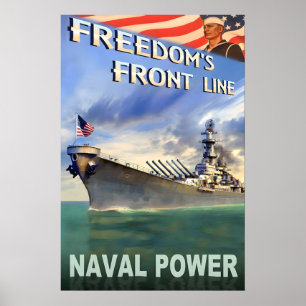 BB63 Slagschip Missouri Iowa Klasse Marine Macht Poster