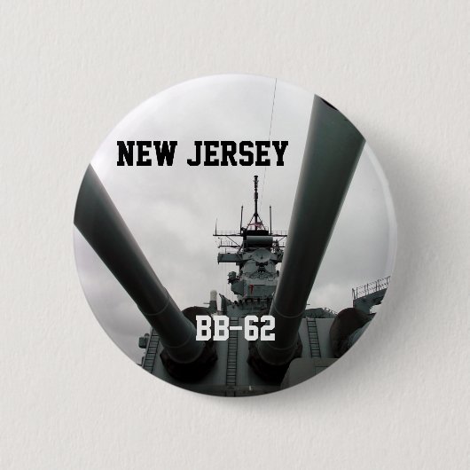 BB-62 Battleship New Jersey Ronde Button 5,7 Cm (Voorkant)