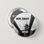 BB-62 Battleship New Jersey Ronde Button 5,7 Cm (Voorkant /achterkant)