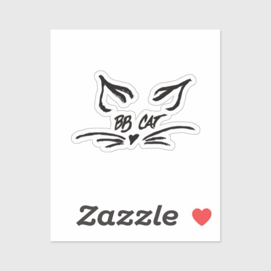 BB Cat-handtekening Sticker (Vel)