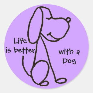 BB- Het leven is beter met een hond-sticker Ronde Sticker