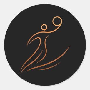 Bball Basball 1 Ronde Sticker