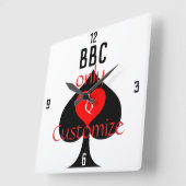 BBC Only Blade Spade Sign Thunder_Cove Vierkante Klok (Hoek)