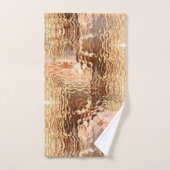 Bbeige à brun, verre tordu martelé répété (Serviette à main)