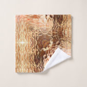 Bbeige à brun, verre tordu martelé répété (Gant de toilette)