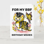 BBF MEILLEUR AMI CAT HEUREUSES CARTES DE SALUT D'A (Fleur jaune)