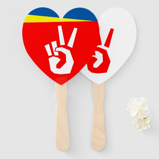 BBM Peace Sign Hand Fan Handwaaier (Voorkant en achterkant)