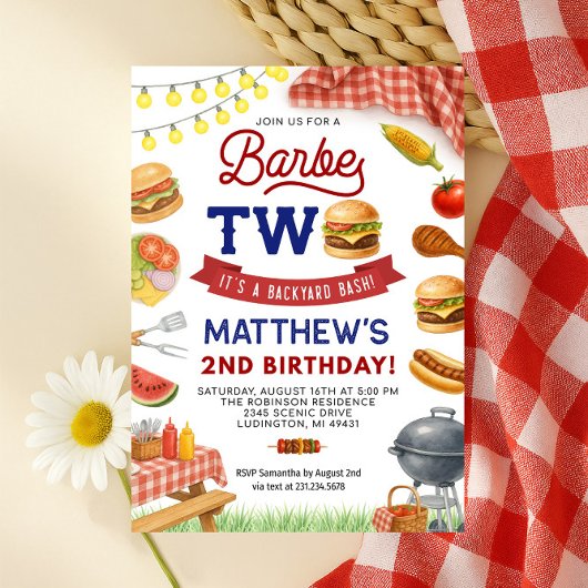 BBQ 2ème anniversaire Invitation Summer Grill Anni