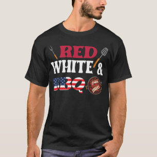 BBQ 4 juli Rood Wit en BBQ Amerikaans T-shirt
