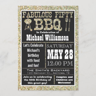 BBQ 50th Birthday Party Invitation Kaart