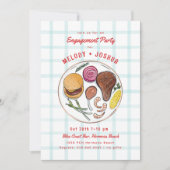 BBQ American Engagement Party Couple's Shower Kaart (Voorkant)