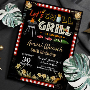 BBQ Anniversaire Fête Invitation
