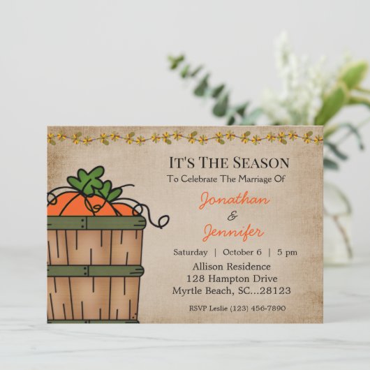 BBQ Automne Réception de mariage Invitation (Debout devant)