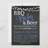 BBQ Baby and Beer Chalkboard Boy Shower Invitation (Devant)