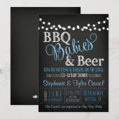 BBQ baby & bier krijtbord Baby Douche Uitnodiginge Kaart (Voorkant / Achterkant)