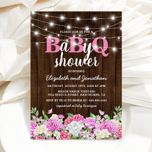 BBQ Baby Couples Shower Meisje BaByQ Barbecue Kaart
