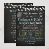 BBQ BaBy-Q Baby shower Invitation et carte de livr (Devant / Derrière)