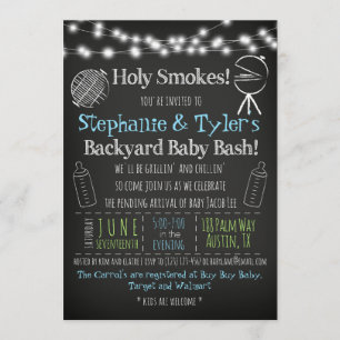 BBQ BaBy-Q Baby shower Invitation et carte de livr