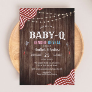 BBQ Baby shower Baby-Q Genderopenbaring Kaart